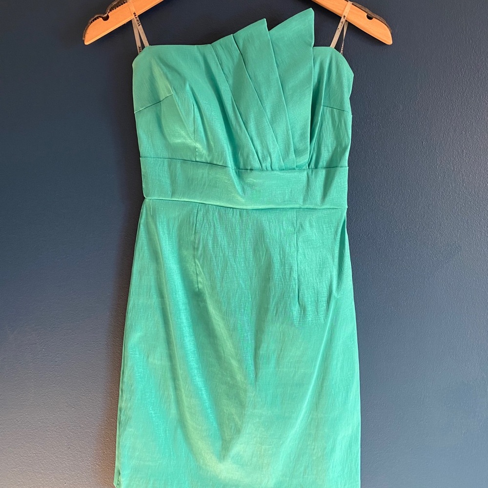 Green strapless dress, formal wear, size S